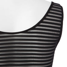 Muat gambar ke penampil Galeri, Sexy U-Neck Sleeveless Striped See-Through Women Tank Top