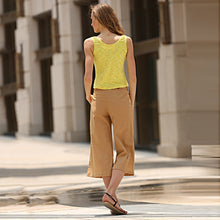 Muat gambar ke penampil Galeri, Simple Scoop Collar Sleeveless Cotton Blend Women Tank Top