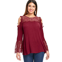 Muat gambar ke penampil Galeri, Open Shoulder Lace Insert Blouse