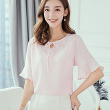 将图片加载到图库查看器，【DPS1688】C756RX-2020春夏新款韩版百搭大码衬衫打底衫时尚修身休闲雪纺衫女
