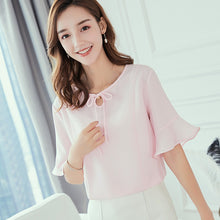 将图片加载到图库查看器，【DPS1688】C756RX-2020春夏新款韩版百搭大码衬衫打底衫时尚修身休闲雪纺衫女
