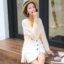 โหลดรูปภาพลงในเครื่องมือใช้ดูของ Gallery 【DPS1688】F767RX-2020春夏新款韩版雪纺衫长袖防晒衣女士薄空调衫打底衫上衣
