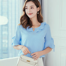 โหลดรูปภาพลงในเครื่องมือใช้ดูของ Gallery 【DPS1688】C762RX-2020春夏新款韩版女装休闲百搭长袖雪纺衫修身白衬衫上衣女
