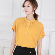Muatkan imej ke dalam penonton Galeri, 【DPS1688】C786RX-2020春夏新款韩版潮流休闲女装百搭短袖雪纺衫修身显瘦衬衫

