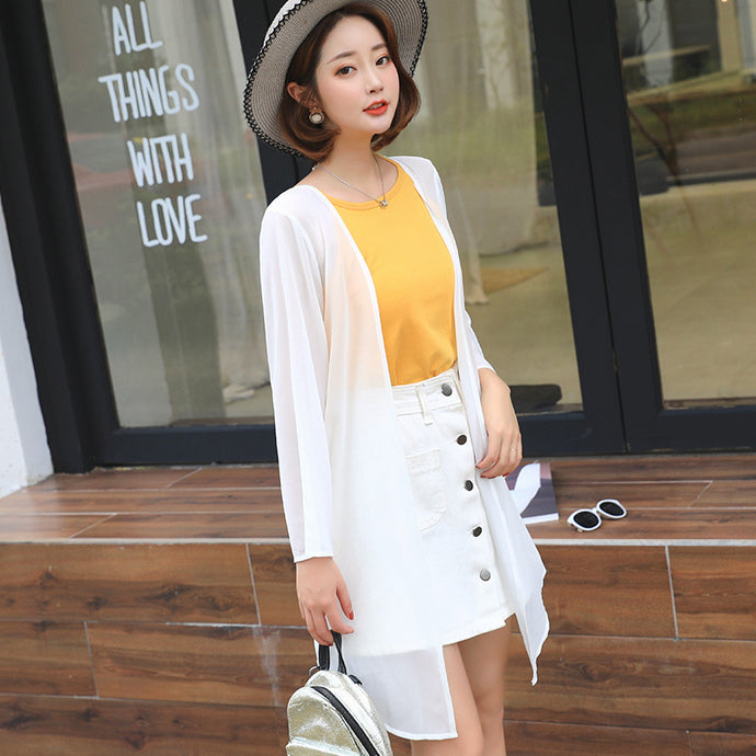 【DPS1688】F766RX-2020春夏新款韩版雪纺衫长袖防晒衣女士薄空调衫打底衫上衣