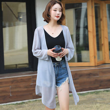 โหลดรูปภาพลงในเครื่องมือใช้ดูของ Gallery 【DPS1688】F766RX-2020春夏新款韩版雪纺衫长袖防晒衣女士薄空调衫打底衫上衣
