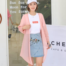 โหลดรูปภาพลงในเครื่องมือใช้ดูของ Gallery 【DPS1688】F766RX-2020春夏新款韩版雪纺衫长袖防晒衣女士薄空调衫打底衫上衣
