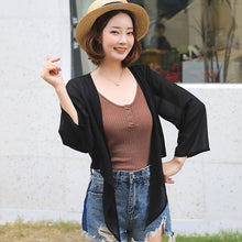 โหลดรูปภาพลงในเครื่องมือใช้ดูของ Gallery 【DPS1688】F764RX-2020春夏新款韩版雪纺衫长袖防晒衣女士薄上衣空调衫打底衫
