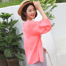 Load image into Gallery viewer, 【DPS1688】F765RX-2020春夏新款韩版雪纺衫长袖防晒衣女士薄上衣空调衫打底衫
