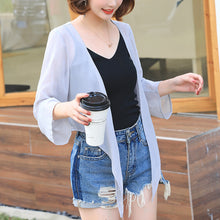 โหลดรูปภาพลงในเครื่องมือใช้ดูของ Gallery 【DPS1688】764RX-2020春夏新款韩版雪纺衫长袖防晒衣女士薄上衣空调衫打底衫
