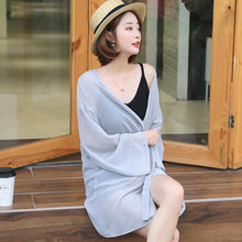 โหลดรูปภาพลงในเครื่องมือใช้ดูของ Gallery 【DPS1688】768RX-2020春夏新款韩版雪纺衫长袖女士薄空调衫打底衫长款防晒衣
