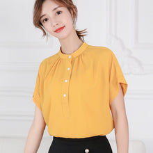 Muatkan imej ke dalam penonton Galeri, 【DPS1688】C786RX-2020春夏新款韩版潮流休闲女装百搭短袖雪纺衫修身显瘦衬衫
