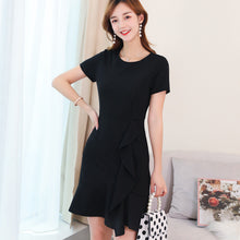 Load image into Gallery viewer, 【DPS1688】L810RX-2020春夏新款韩版修身显瘦装大码短袖时尚纯色裙子连衣裙女

