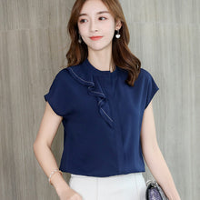 Muatkan imej ke dalam penonton Galeri, 【DPS1688】C774RX-2020春夏新款韩版大码显瘦时尚衬衣女士百搭衬衫纯色雪纺衫
