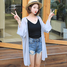 โหลดรูปภาพลงในเครื่องมือใช้ดูของ Gallery 【DPS1688】768RX-2020春夏新款韩版雪纺衫长袖女士薄空调衫打底衫长款防晒衣
