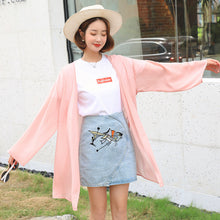 โหลดรูปภาพลงในเครื่องมือใช้ดูของ Gallery 【DPS1688】768RX-2020春夏新款韩版雪纺衫长袖女士薄空调衫打底衫长款防晒衣
