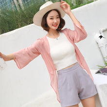 โหลดรูปภาพลงในเครื่องมือใช้ดูของ Gallery 【DPS1688】764RX-2020春夏新款韩版雪纺衫长袖防晒衣女士薄上衣空调衫打底衫
