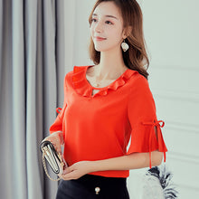 โหลดรูปภาพลงในเครื่องมือใช้ดูของ Gallery 【DPS1688】C762RX-2020春夏新款韩版女装休闲百搭长袖雪纺衫修身白衬衫上衣女
