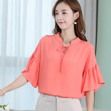 Muatkan imej ke dalam penonton Galeri, 【DPS1688】C787RX-2020春夏新款韩版潮流休闲女装宽松百搭时尚雪纺衫显瘦衬衫
