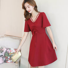 โหลดรูปภาพลงในเครื่องมือใช้ดูของ Gallery 【DPS1688】L827RX-2020春夏新款韩版休闲显瘦女装修身时尚百搭纯色短袖连衣裙
