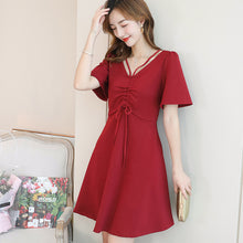 โหลดรูปภาพลงในเครื่องมือใช้ดูของ Gallery 【DPS1688】L827RX-2020春夏新款韩版休闲显瘦女装修身时尚百搭纯色短袖连衣裙
