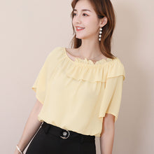 Load image into Gallery viewer, 【DPS1688】835RX-2020夏季 短袖女士衬衫 韩版纯色衬衣女大码衬衣白色修身潮
