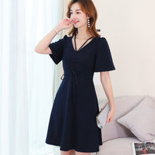 โหลดรูปภาพลงในเครื่องมือใช้ดูของ Gallery 【DPS1688】L827RX-2020春夏新款韩版休闲显瘦女装修身时尚百搭纯色短袖连衣裙
