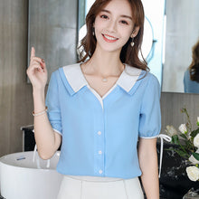 Load image into Gallery viewer, 【DPS1688】C775RX-2020春夏季新款雪纺衫女很仙的上衣显瘦蕾丝衫韩版时尚洋气打底衫
