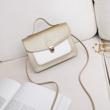Muat gambar ke penampil Galeri, 【DPS1688】498-女式包包2020新款撞色锁扣斜挎小方包时尚休闲手提包手机包现货潮
