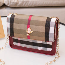 Muat gambar ke penampil Galeri, 【DPS1688】519-女包2020新款玫瑰格纹撞色链条斜挎小方包时尚百搭手机包现货直销
