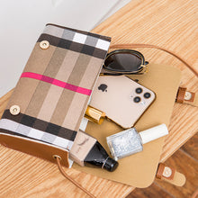 Muat gambar ke penampil Galeri, 【DPS1688】508-女式迷你小包包2020新款双搭扣撞色格纹斜挎小方包时尚休闲手机包
