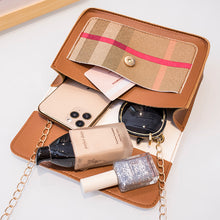 Muat gambar ke penampil Galeri, 【DPS1688】519-女包2020新款玫瑰格纹撞色链条斜挎小方包时尚百搭手机包现货直销
