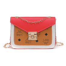 Muatkan imej ke dalam penonton Galeri, 【DPS1688】529-女式包包2020新款英文印字撞色锁扣链条小方包时尚休闲手机包现货
