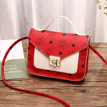Muat gambar ke penampil Galeri, 【DPS1688】562-女式小方包2020新款英文印花撞色锁扣单肩包时尚百搭手机包小包包
