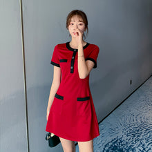 Muat gambar ke penampil Galeri, 【DPS1688】L1404RX-夏装2020新款女连衣裙收腰显瘦 气质裙子小个子轻熟风短裙A字裙潮
