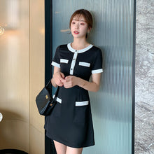 Muat gambar ke penampil Galeri, 【DPS1688】L1404RX-夏装2020新款女连衣裙收腰显瘦 气质裙子小个子轻熟风短裙A字裙潮
