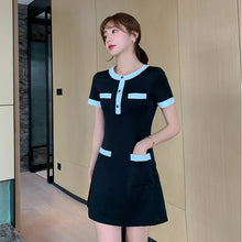 Muat gambar ke penampil Galeri, 【DPS1688】L1404RX-夏装2020新款女连衣裙收腰显瘦 气质裙子小个子轻熟风短裙A字裙潮
