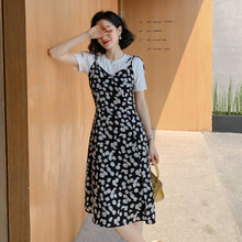 将图片加载到图库查看器，【DPS1688】L1448RX-网红小雏菊连衣裙吊带裙2020新款时尚休闲收腰显瘦雪纺碎花裙气质
