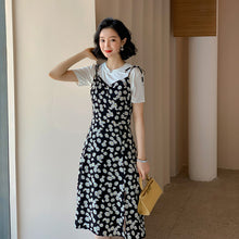 将图片加载到图库查看器，【DPS1688】L1448RX-网红小雏菊连衣裙吊带裙2020新款时尚休闲收腰显瘦雪纺碎花裙气质
