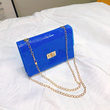 โหลดรูปภาพลงในเครื่องมือใช้ดูของ Gallery 【DPS1688】572-女包2020新款纯色透明果冻锁扣链条小方包时尚休闲迷你手机包小包
