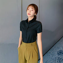 โหลดรูปภาพลงในเครื่องมือใช้ดูของ Gallery 【DPS1688】C1164RX-2020新款白色衬衫女夏短袖OL职业装工作服正装工装大码半袖职业衬衣女
