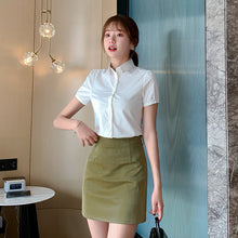 โหลดรูปภาพลงในเครื่องมือใช้ดูของ Gallery 【DPS1688】C1164RX-2020新款白色衬衫女夏短袖OL职业装工作服正装工装大码半袖职业衬衣女
