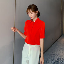 โหลดรูปภาพลงในเครื่องมือใช้ดูของ Gallery 【DPS1688】C1168RX-夏季时尚气质雪纺衬衫短袖2020年新款女装洋气上衣服小衫气质衬衣
