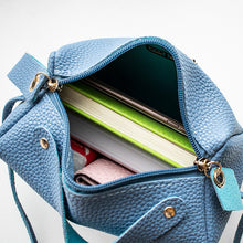 Muatkan imej ke dalam penonton Galeri, 【DPS1688】611-女包2020新款荔枝纹商标双拉链手提斜挎小方包时尚休闲手机包小包
