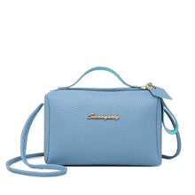 Muatkan imej ke dalam penonton Galeri, 【DPS1688】611-女包2020新款荔枝纹商标双拉链手提斜挎小方包时尚休闲手机包小包
