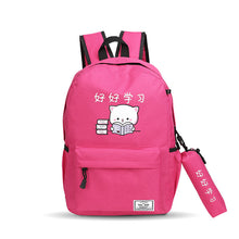 Muat gambar ke penampil Galeri, 【DPS1688】619-学生背包2020新款好好学习卡通印花双肩包背包时尚大容量舒适书包
