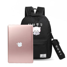 Muat gambar ke penampil Galeri, 【DPS1688】619-学生背包2020新款好好学习卡通印花双肩包背包时尚大容量舒适书包
