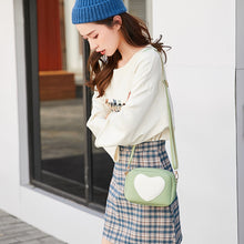 Muat gambar ke penampil Galeri, 【DPS1688】622-女包2020新款纳帕纹桃心撞色单肩小方包时尚休闲手机包零钱包现货
