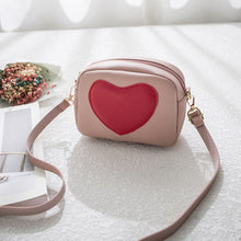 Muat gambar ke penampil Galeri, 【DPS1688】622-女包2020新款纳帕纹桃心撞色单肩小方包时尚休闲手机包零钱包现货

