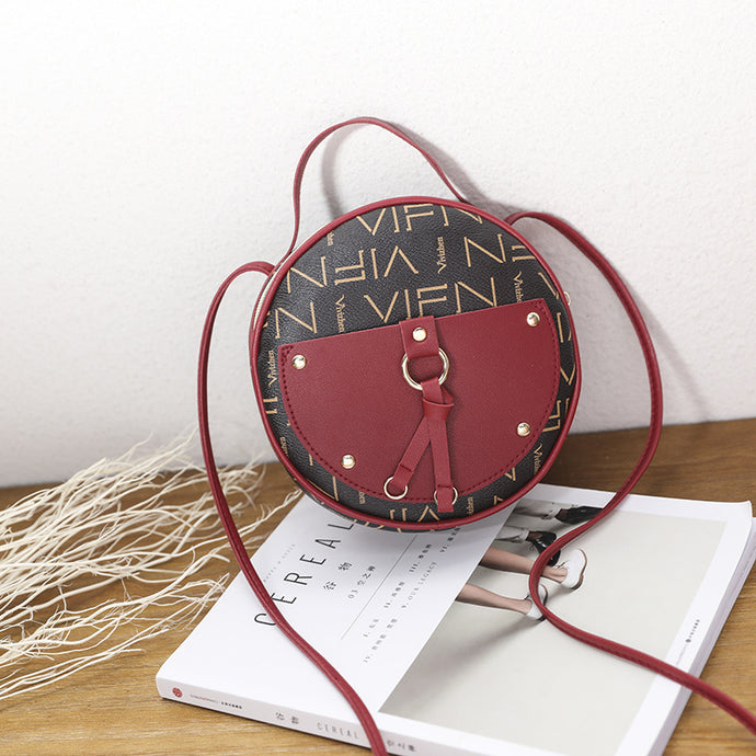 【DPS1688】636-女士包袋2020新款印花捆条撞色吊丝小圆包时尚休闲手机包礼品小包
